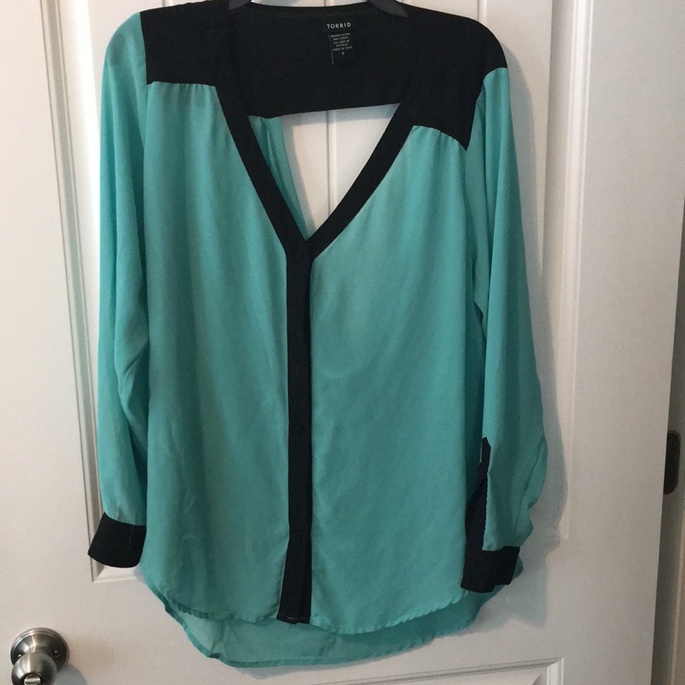 Torrid open back sheer top